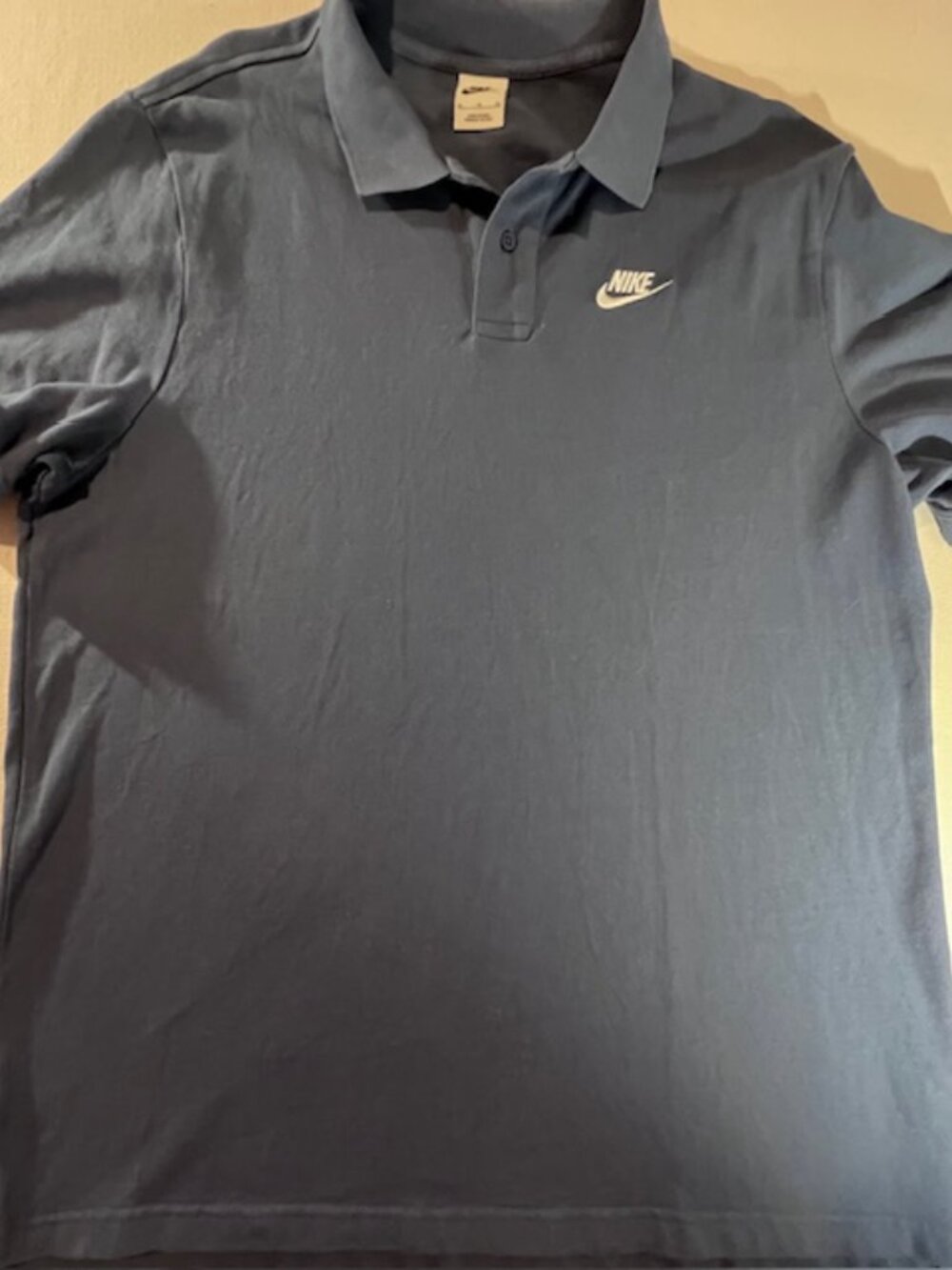 NIKE Men's polo shirt sportswear blue classic with logo on chest cotton Men's XL